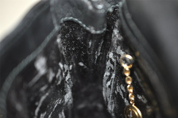 Authentic GUCCI Bamboo 2Way Hand Shoulder Cross Body Bag Leather Black 1062I