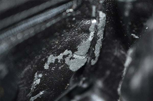 Authentic GUCCI Bamboo 2Way Hand Shoulder Cross Body Bag Leather Black 1062I