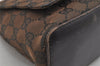 Authentic GUCCI Vintage Shoulder Bag Purse GG Canvas Leather 90646 Brown 1062J