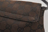Authentic GUCCI Vintage Shoulder Bag Purse GG Canvas Leather 90646 Brown 1062J