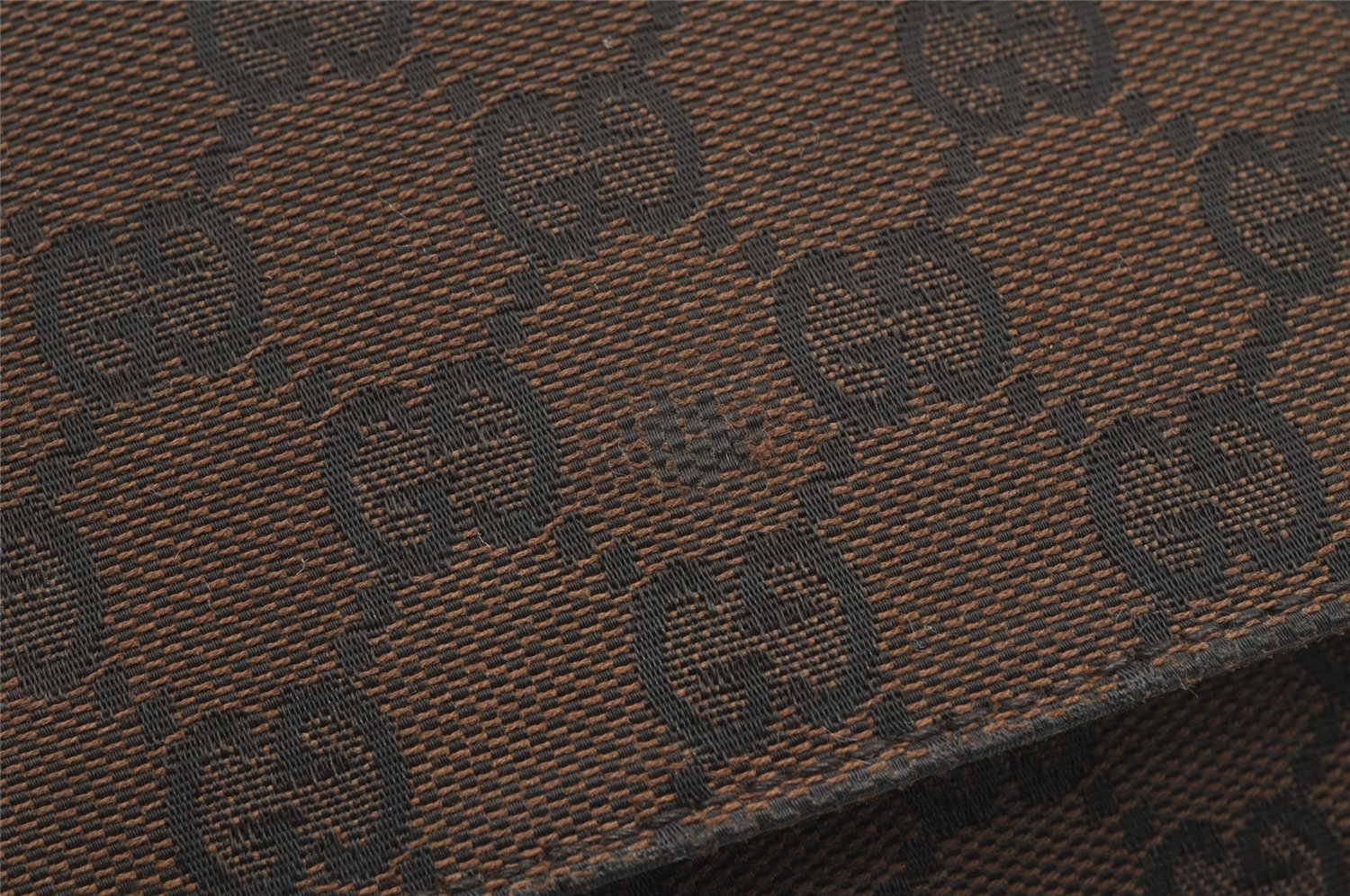 Authentic GUCCI Vintage Shoulder Bag Purse GG Canvas Leather 90646 Brown 1062J