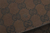 Authentic GUCCI Vintage Shoulder Bag Purse GG Canvas Leather 90646 Brown 1062J