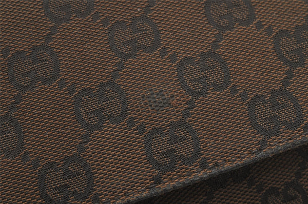 Authentic GUCCI Vintage Shoulder Bag Purse GG Canvas Leather 90646 Brown 1062J