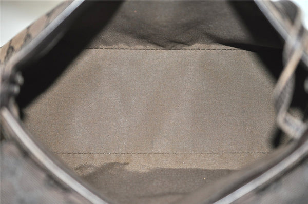 Authentic GUCCI Vintage Shoulder Bag Purse GG Canvas Leather 90646 Brown 1062J