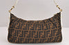 Authentic FENDI Vintage Zucca Shoulder Hand Bag Purse Canvas Leather Brown 1063J