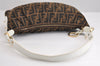 Authentic FENDI Vintage Zucca Shoulder Hand Bag Purse Canvas Leather Brown 1063J