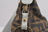 Authentic FENDI Vintage Zucca Shoulder Hand Bag Purse Canvas Leather Brown 1063J