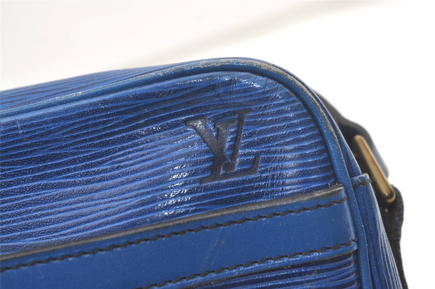 Authentic Louis Vuitton Epi Trocadero 24 Blue Shoulder Cross Bag Old Model 1063K
