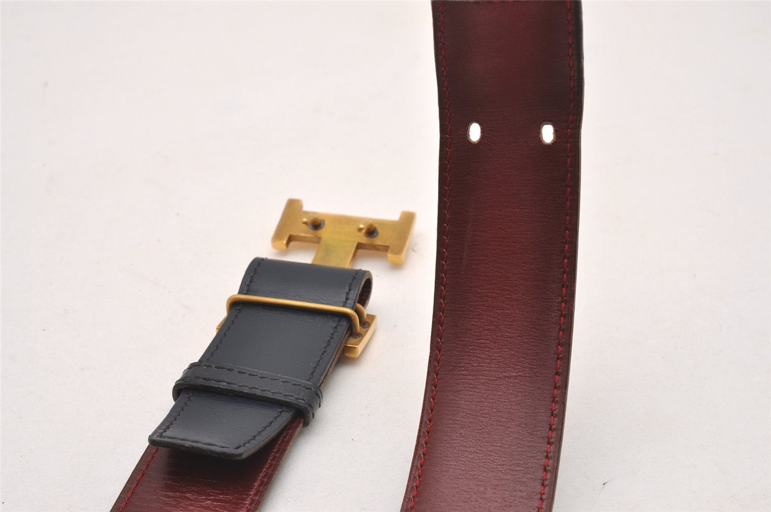 Authentic HERMES Constance Leather Belt Size 85cm 33.5