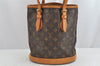 Authentic Louis Vuitton Monogram Bucket PM Shoulder Tote Bag M42238 Junk 1064K