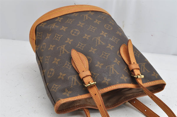 Authentic Louis Vuitton Monogram Bucket PM Shoulder Tote Bag M42238 Junk 1064K