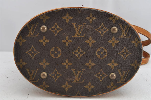 Authentic Louis Vuitton Monogram Bucket PM Shoulder Tote Bag M42238 Junk 1064K