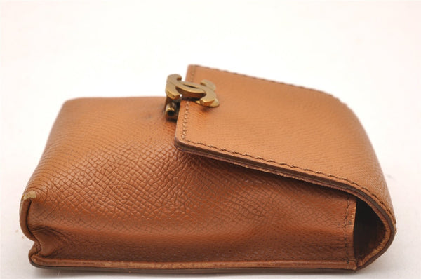Authentic CHANEL Vintage Leather CC Logo Cigarette Case Pouch Purse Brown 1065J