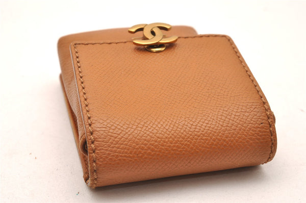 Authentic CHANEL Vintage Leather CC Logo Cigarette Case Pouch Purse Brown 1065J