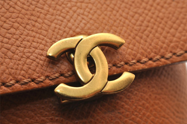 Authentic CHANEL Vintage Leather CC Logo Cigarette Case Pouch Purse Brown 1065J