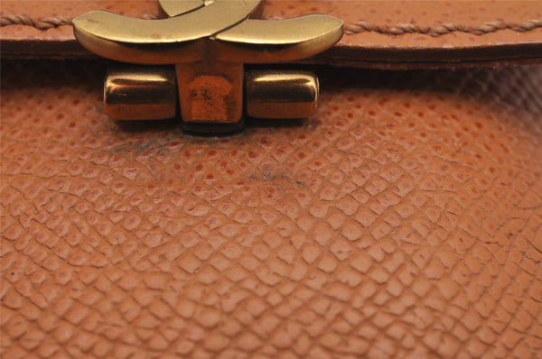 Authentic CHANEL Vintage Leather CC Logo Cigarette Case Pouch Purse Brown 1065J