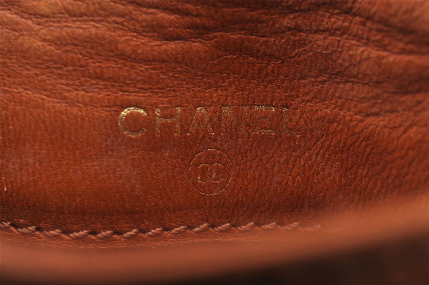Authentic CHANEL Vintage Leather CC Logo Cigarette Case Pouch Purse Brown 1065J