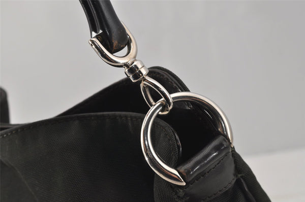 Authentic GUCCI Bamboo 2Way Shoulder Hand Bag Nylon Leather 0018638 Green 1067J