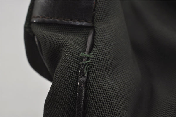 Authentic GUCCI Bamboo 2Way Shoulder Hand Bag Nylon Leather 0018638 Green 1067J