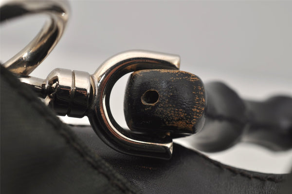 Authentic GUCCI Bamboo 2Way Shoulder Hand Bag Nylon Leather 0018638 Green 1067J