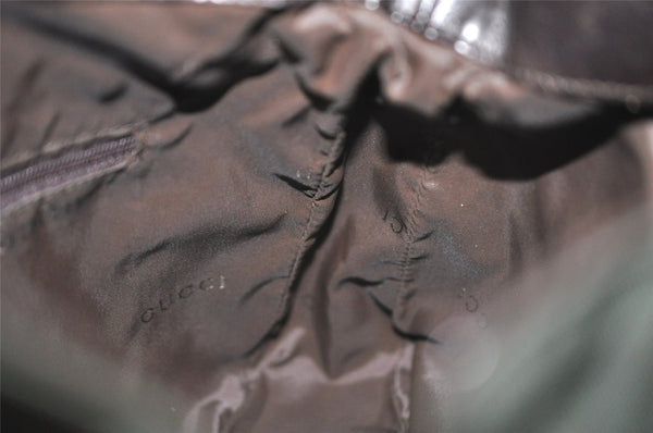 Authentic GUCCI Bamboo 2Way Shoulder Hand Bag Nylon Leather 0018638 Green 1067J