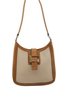 Authentic GUCCI Vintage Shoulder Bag Purse Canvas Leather 0014142 White 1068J