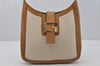 Authentic GUCCI Vintage Shoulder Bag Purse Canvas Leather 0014142 White 1068J