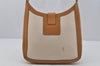 Authentic GUCCI Vintage Shoulder Bag Purse Canvas Leather 0014142 White 1068J