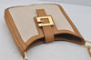 Authentic GUCCI Vintage Shoulder Bag Purse Canvas Leather 0014142 White 1068J