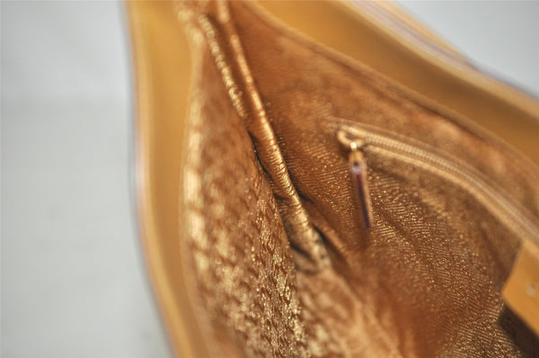 Authentic GUCCI Vintage Shoulder Bag Purse Canvas Leather 0014142 White 1068J