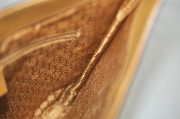 Authentic GUCCI Vintage Shoulder Bag Purse Canvas Leather 0014142 White 1068J