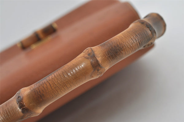 Authentic GUCCI Bamboo 2Way Shoulder Hand Bag Purse Leather Brown 1069J