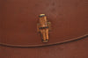 Authentic GUCCI Bamboo 2Way Shoulder Hand Bag Purse Leather Brown 1069J