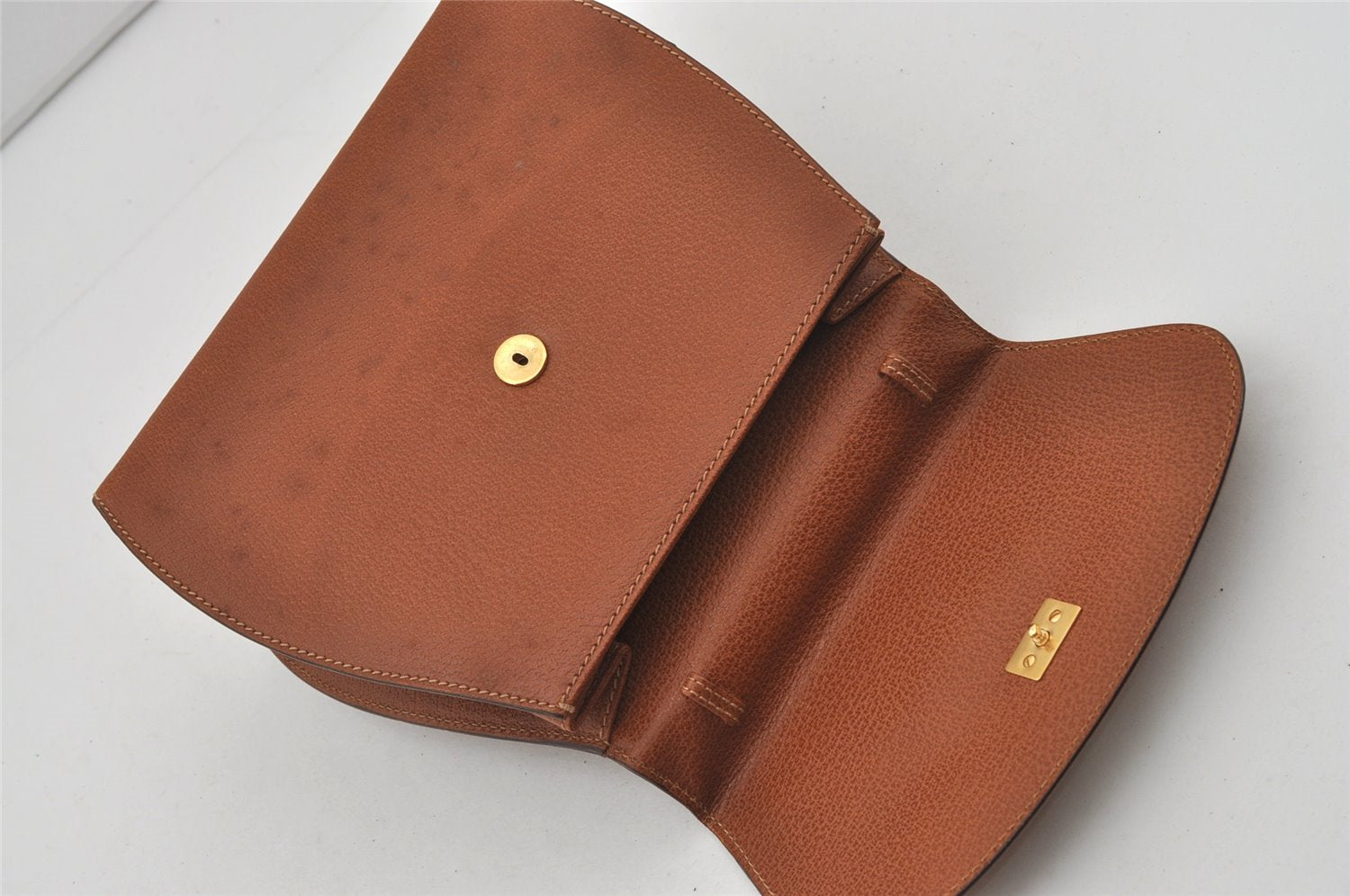 Authentic GUCCI Bamboo 2Way Shoulder Hand Bag Purse Leather Brown 1069J