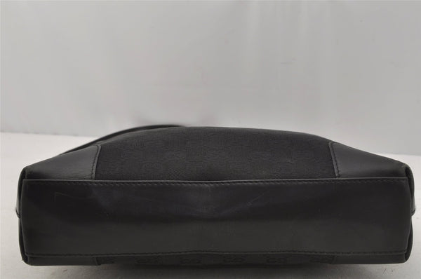 Authentic GUCCI Shoulder Tote Bag GG Canvas Leather 33900 Black 1070J