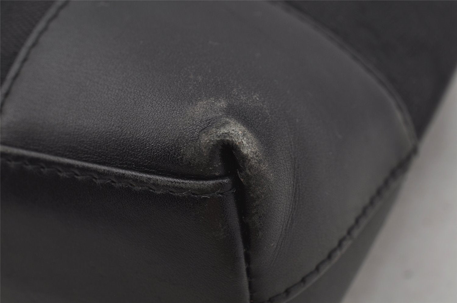 Authentic GUCCI Shoulder Tote Bag GG Canvas Leather 33900 Black 1070J