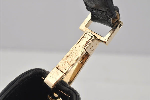 Authentic GUCCI Shoulder Tote Bag GG Canvas Leather 33900 Black 1070J