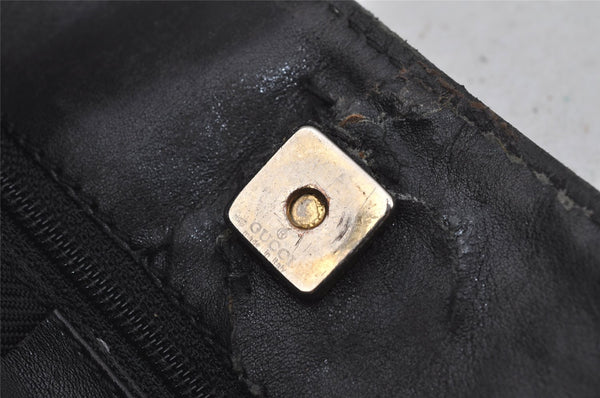 Authentic GUCCI Shoulder Tote Bag GG Canvas Leather 33900 Black 1070J