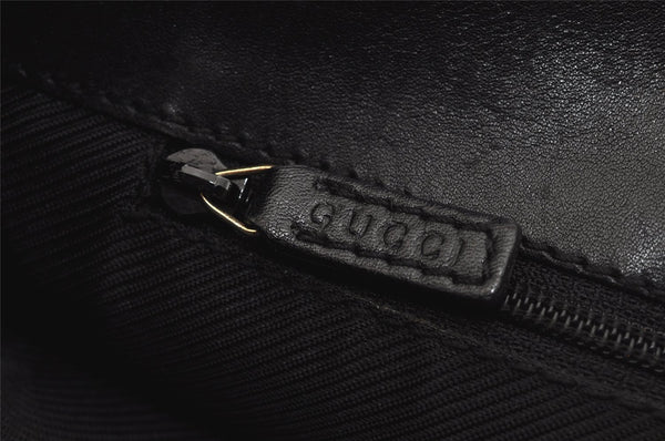 Authentic GUCCI Shoulder Tote Bag GG Canvas Leather 33900 Black 1070J