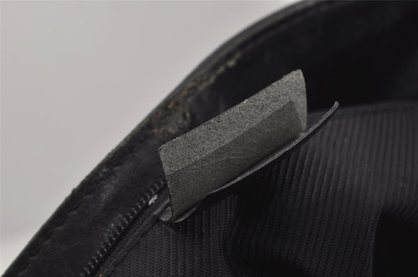 Authentic GUCCI Shoulder Tote Bag GG Canvas Leather 33900 Black 1070J