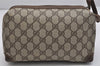 Authentic GUCCI Clutch Hand Bag Purse GG PVC Leather Brown Junk 1070K