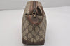 Authentic GUCCI Clutch Hand Bag Purse GG PVC Leather Brown Junk 1070K