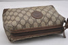 Authentic GUCCI Clutch Hand Bag Purse GG PVC Leather Brown Junk 1070K