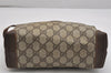 Authentic GUCCI Clutch Hand Bag Purse GG PVC Leather Brown Junk 1070K