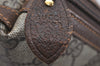 Authentic GUCCI Clutch Hand Bag Purse GG PVC Leather Brown Junk 1070K