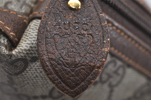 Authentic GUCCI Clutch Hand Bag Purse GG PVC Leather Brown Junk 1070K