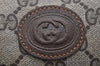 Authentic GUCCI Clutch Hand Bag Purse GG PVC Leather Brown Junk 1070K