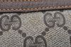 Authentic GUCCI Clutch Hand Bag Purse GG PVC Leather Brown Junk 1070K