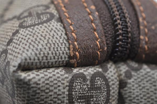 Authentic GUCCI Clutch Hand Bag Purse GG PVC Leather Brown Junk 1070K