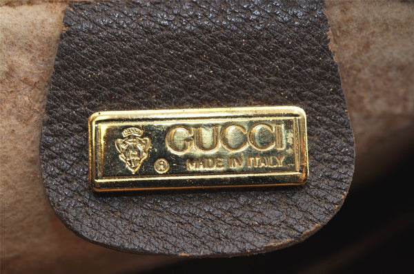Authentic GUCCI Clutch Hand Bag Purse GG PVC Leather Brown Junk 1070K